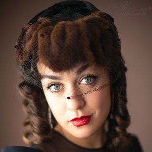 Vintage Mink Hat with Black Satin Bow